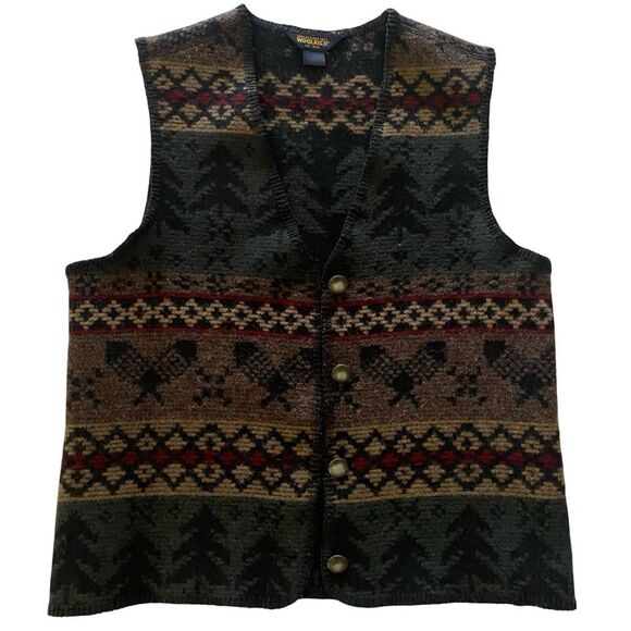 Vintage Print Woolwich Wool Blend Vest Size Small - Picture 3 of 7